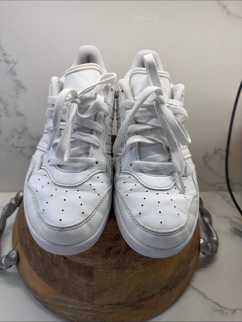 adidas Kids White Low-Top Leather Sneakers